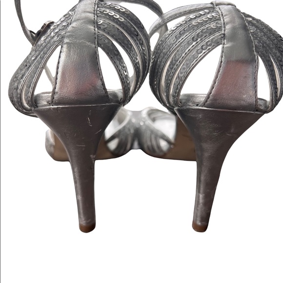Bakers, silver, sequins, open toed, high heels. Woman’s 8 - Picture 4 of 6